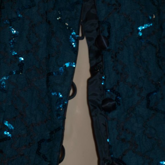 JACKET Aqua/Black SIZE 16 BY NANCY NEIL USED FOR PHOTO SHOOT - Picture 2 of 3